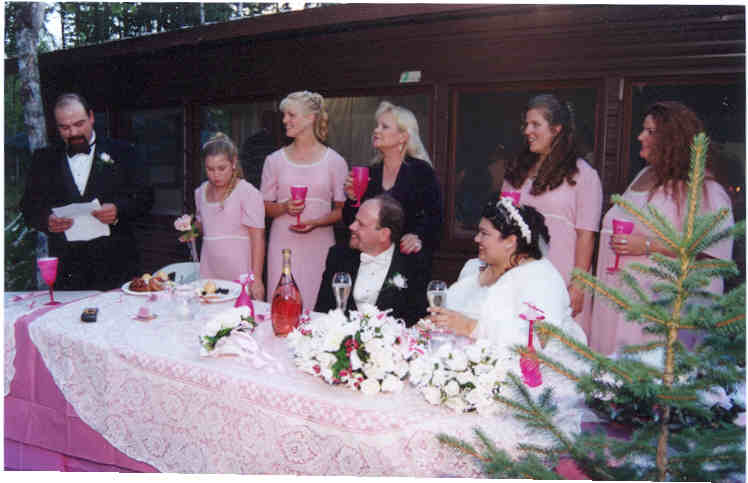 to the bride and groom